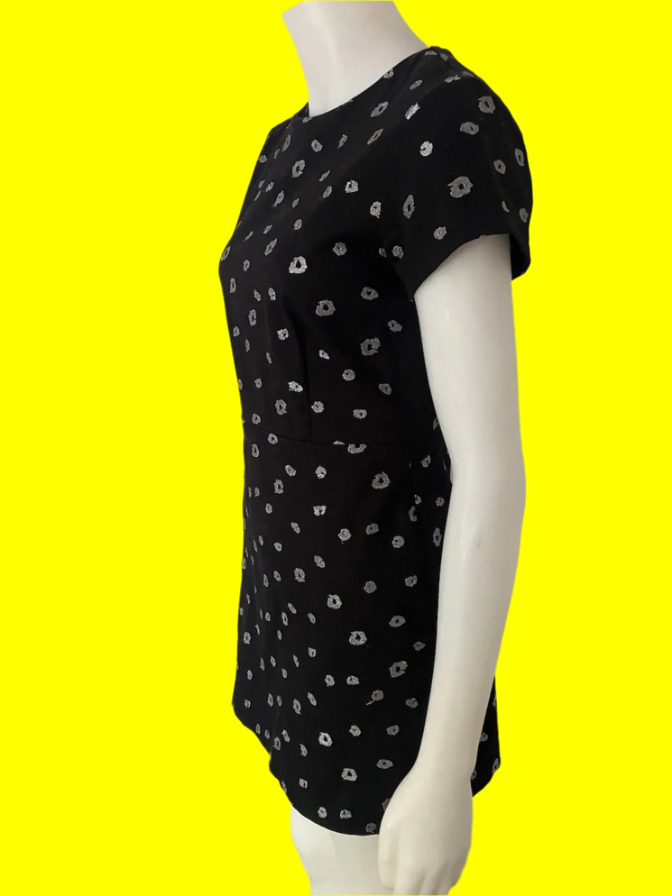 RUBY - NZ Designer Black Dress With Silver Pattern - Size: 10