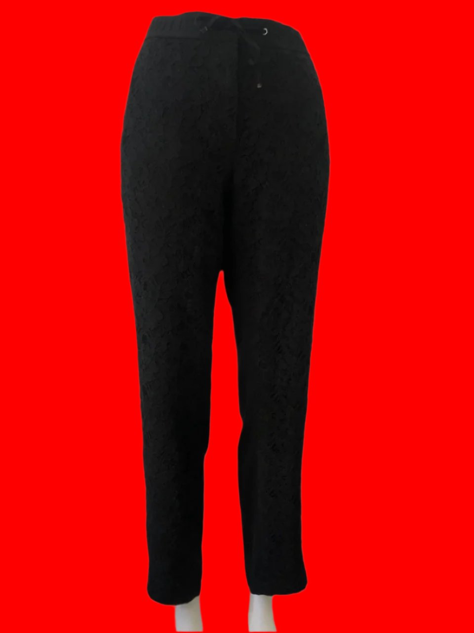 Gerry Weber - Black Lace Front Pants - Size - 14