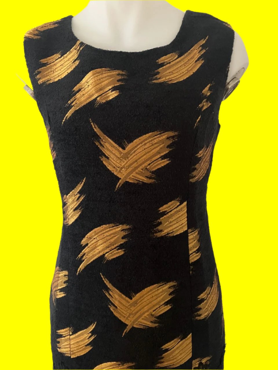 Serry Lia - Pure Wool Black Dress With Gold - Size: S