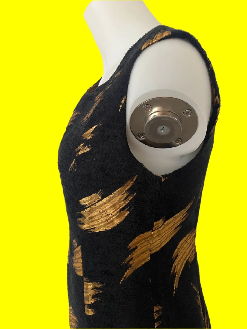 Serry Lia - Pure Wool Black Dress With Gold - Size: S