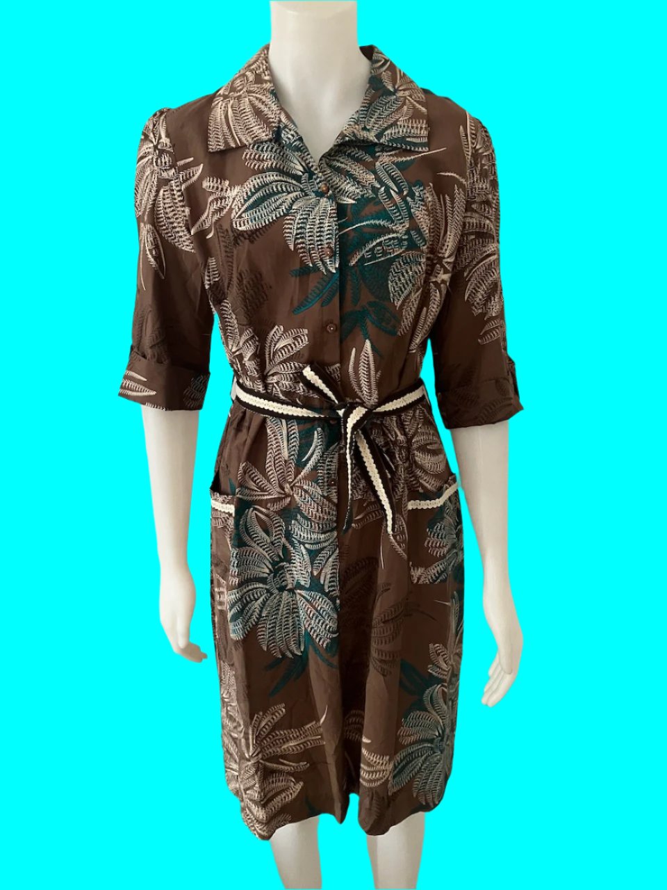 Lisa Ho - Australian Designer Tropical Print Dress - Size: 12