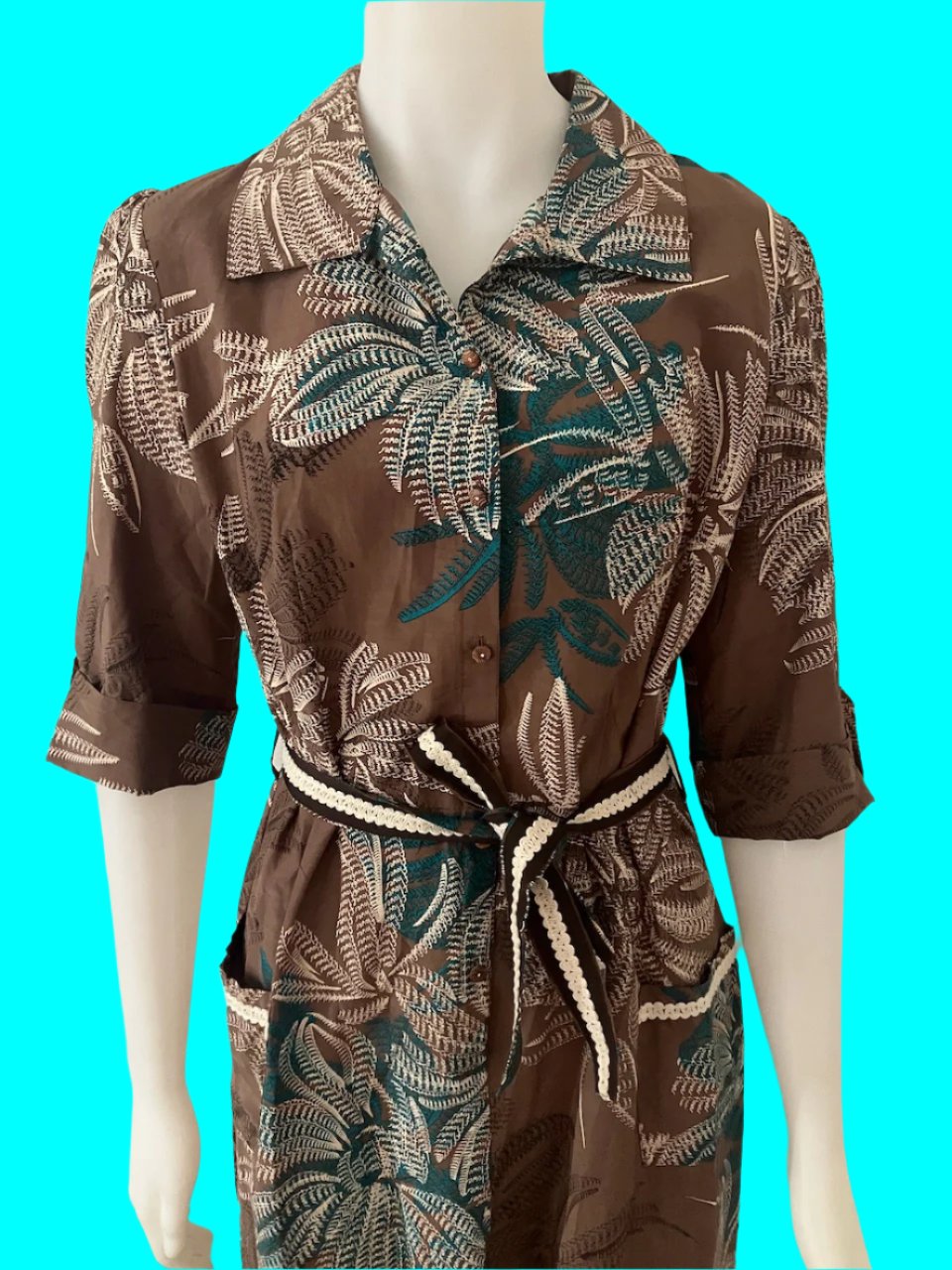 Lisa Ho - Australian Designer Tropical Print Dress - Size: 12