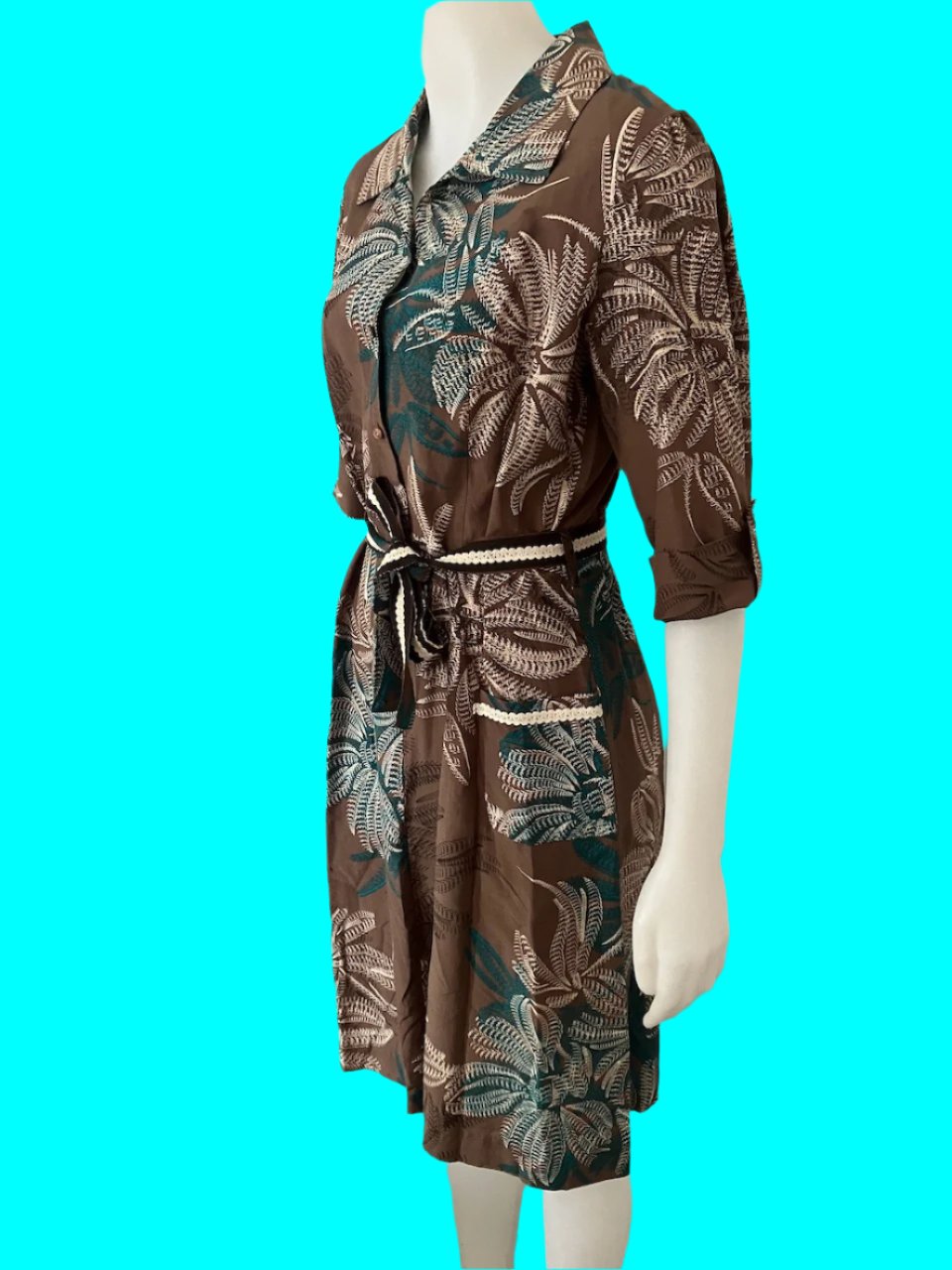 Lisa Ho - Australian Designer Tropical Print Dress - Size: 12