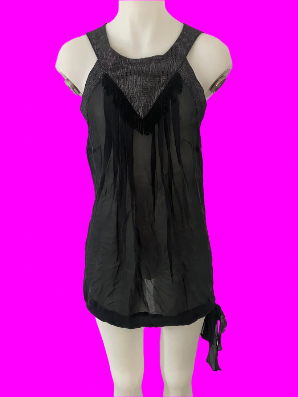 Angela Lewis - NZ Designer Silk & Viscose Top - Size: 8