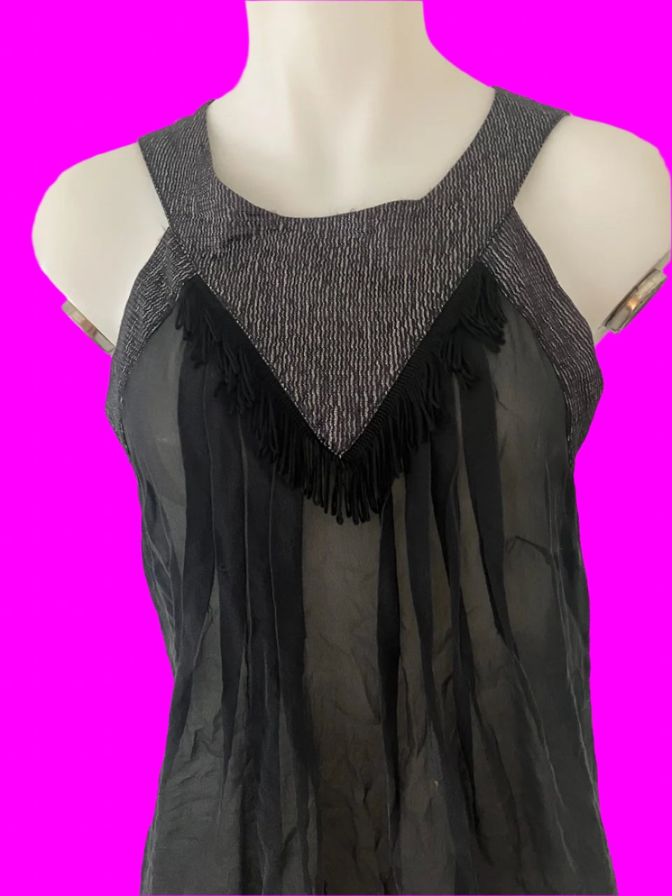 Angela Lewis - NZ Designer Silk & Viscose Top - Size: 8