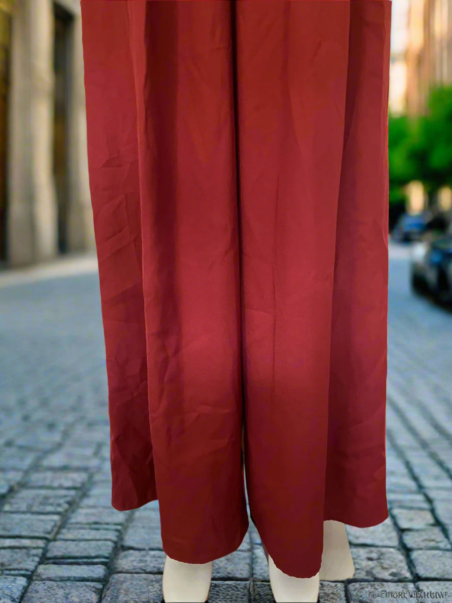 Zara - NEAR NEW - Wide Legged Red Pants With Tie - Size: XS
