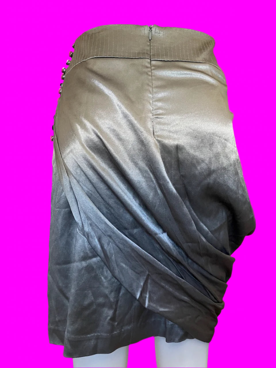 Trelise Cooper - Silver Satin Skirt - Size: 8