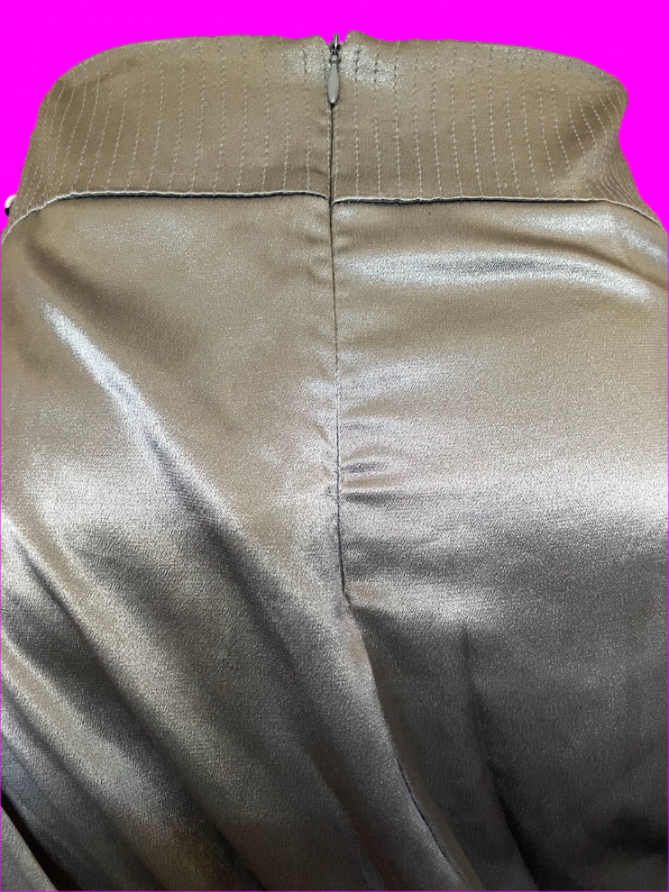Trelise Cooper - Silver Satin Skirt - Size: 8