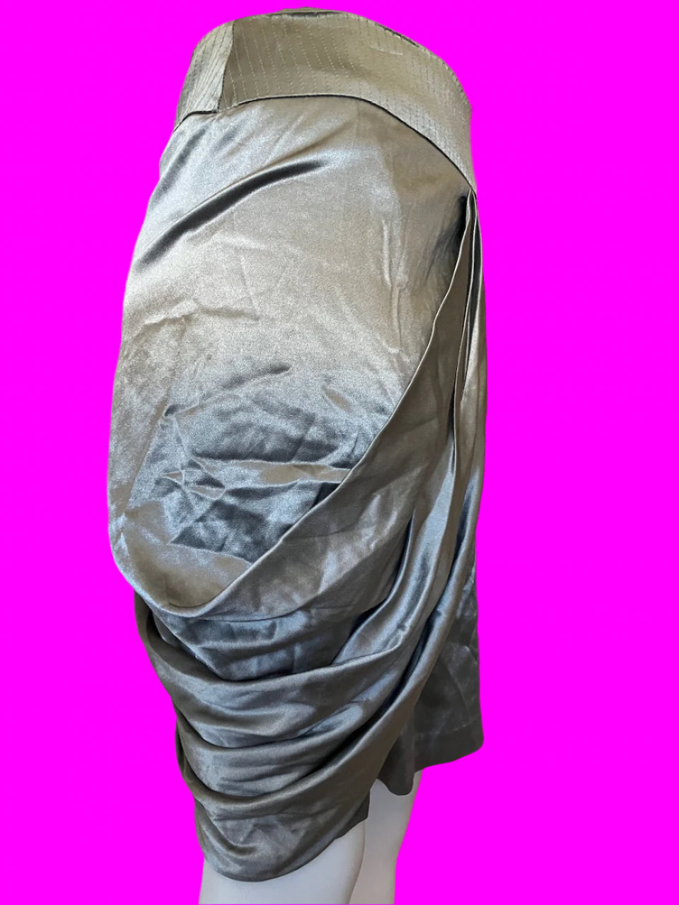 Trelise Cooper - Silver Satin Skirt - Size: 8