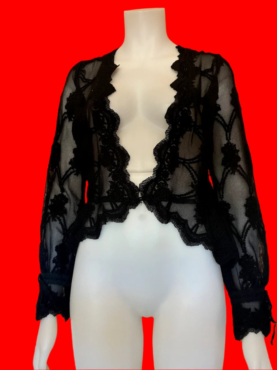 Moss & Spy - Australian Designer - Black Lace Cardigan - Size: 12