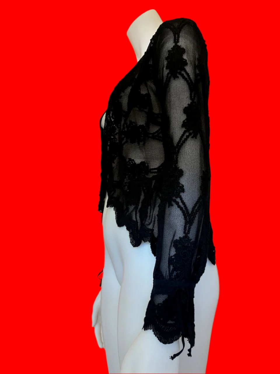 Moss & Spy - Australian Designer - Black Lace Cardigan - Size: 12