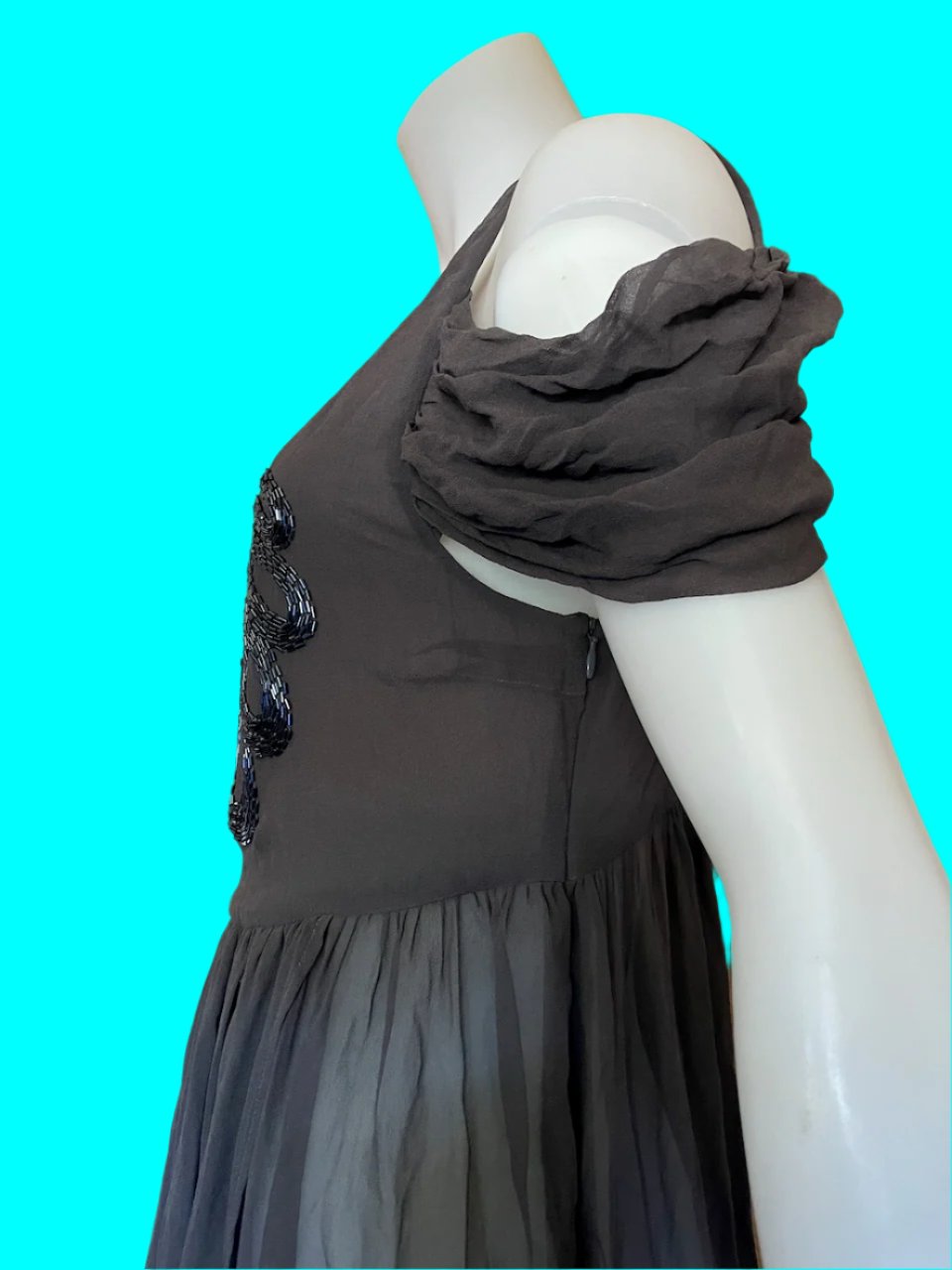 Kingan Jones - NZ Designer Dress - Silk With Embellishment - Size: 10
