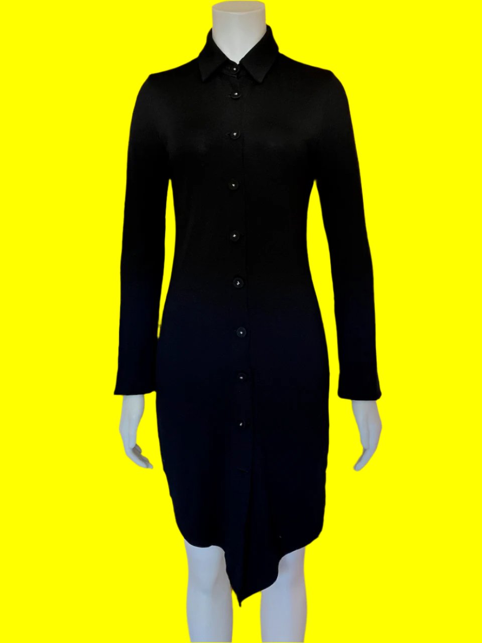 Taylor - NZ Designer - Pure Merino - Black Long Line Cardigan - Size: S