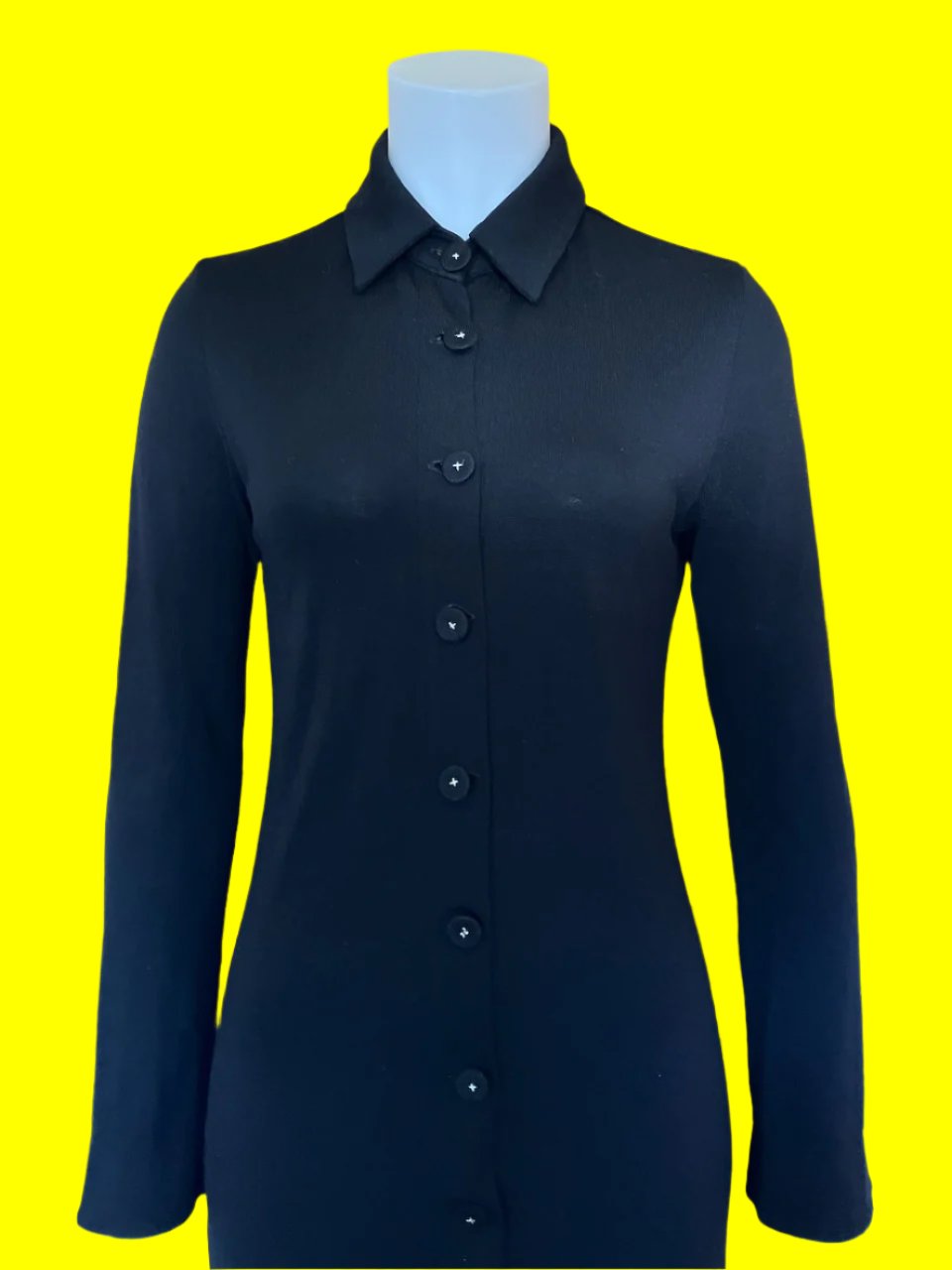 Taylor - NZ Designer - Pure Merino - Black Long Line Cardigan - Size: S
