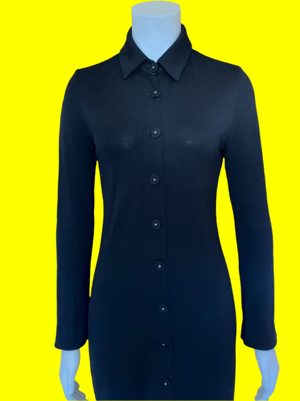 Taylor - NZ Designer - Pure Merino - Black Long Line Cardigan - Size: S