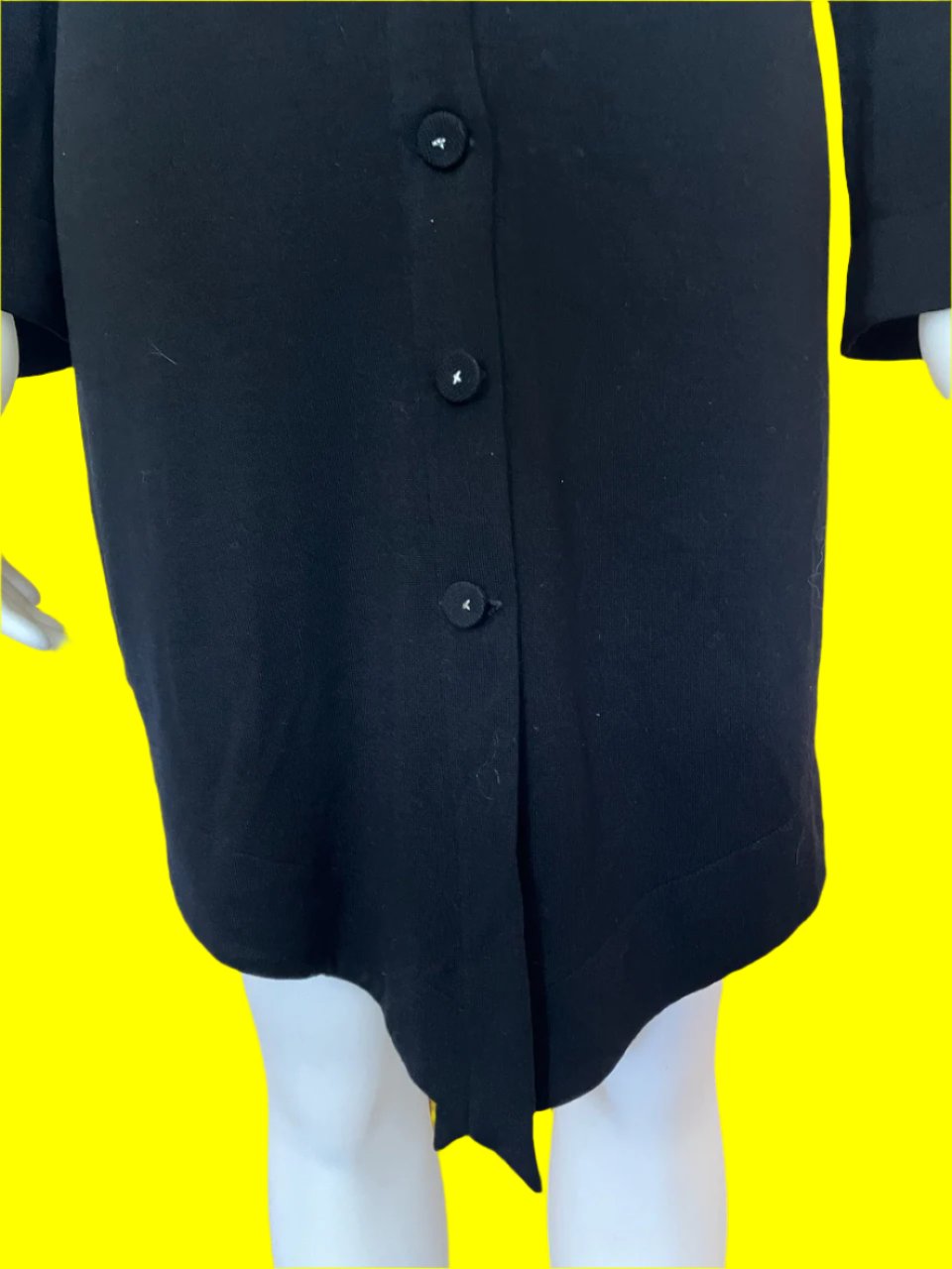 Taylor - NZ Designer - Pure Merino - Black Long Line Cardigan - Size: S