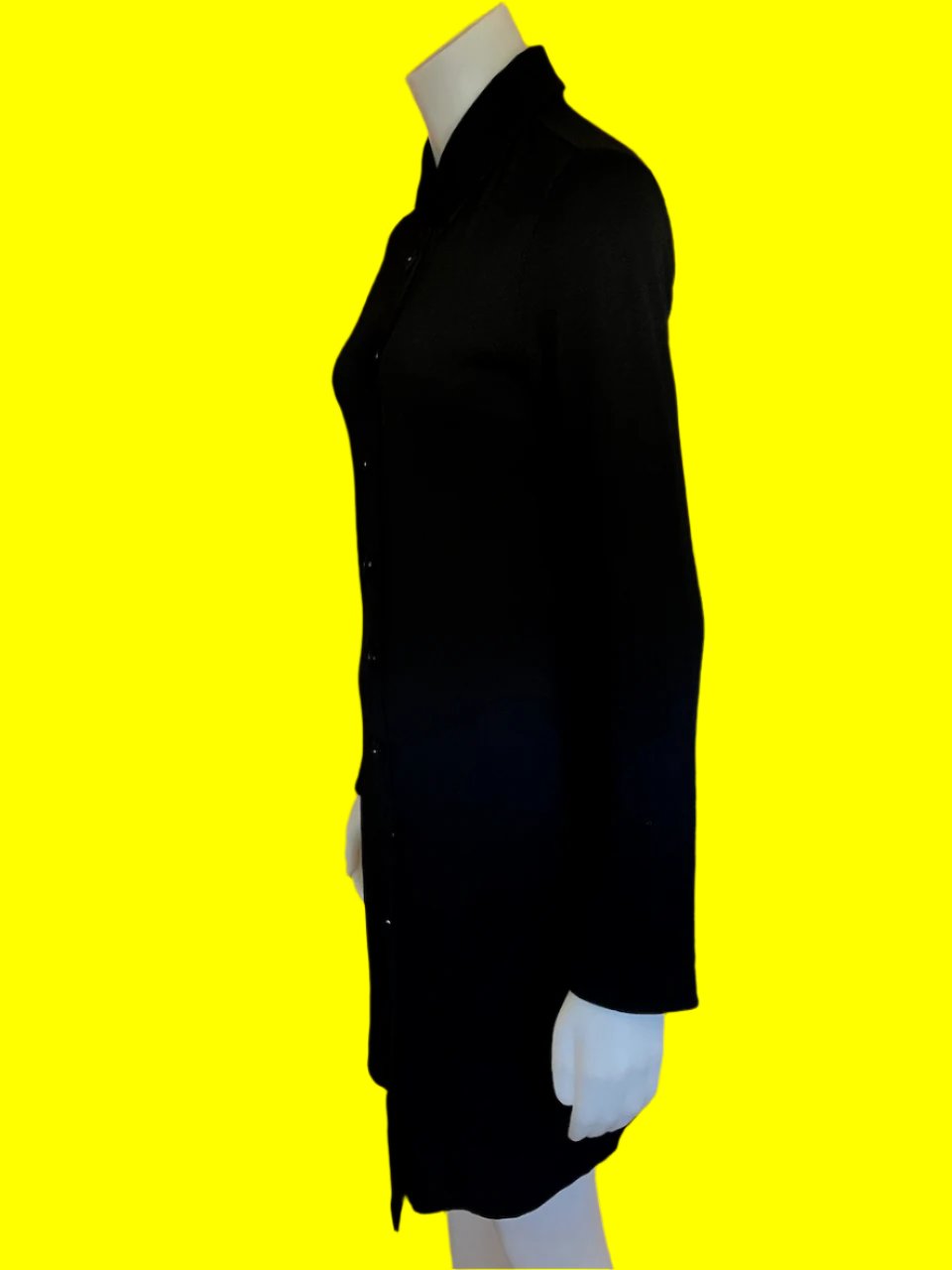 Taylor - NZ Designer - Pure Merino - Black Long Line Cardigan - Size: S