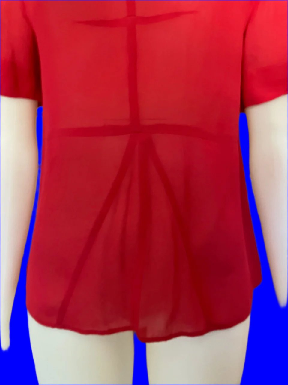 Staple + Cloth - NZ Designer - Red Short Sleeved Top - Size: 8