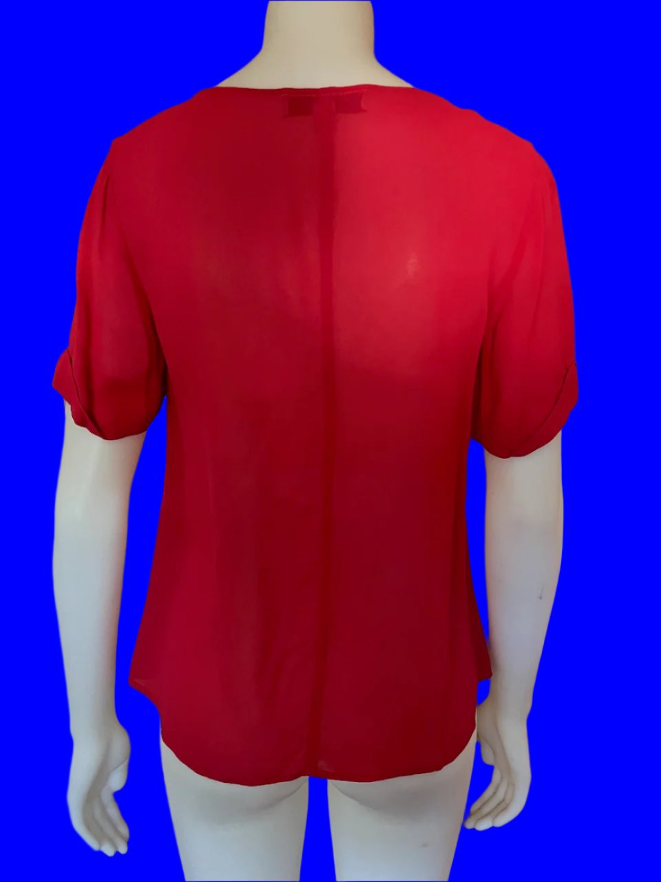 Staple + Cloth - NZ Designer - Red Short Sleeved Top - Size: 8