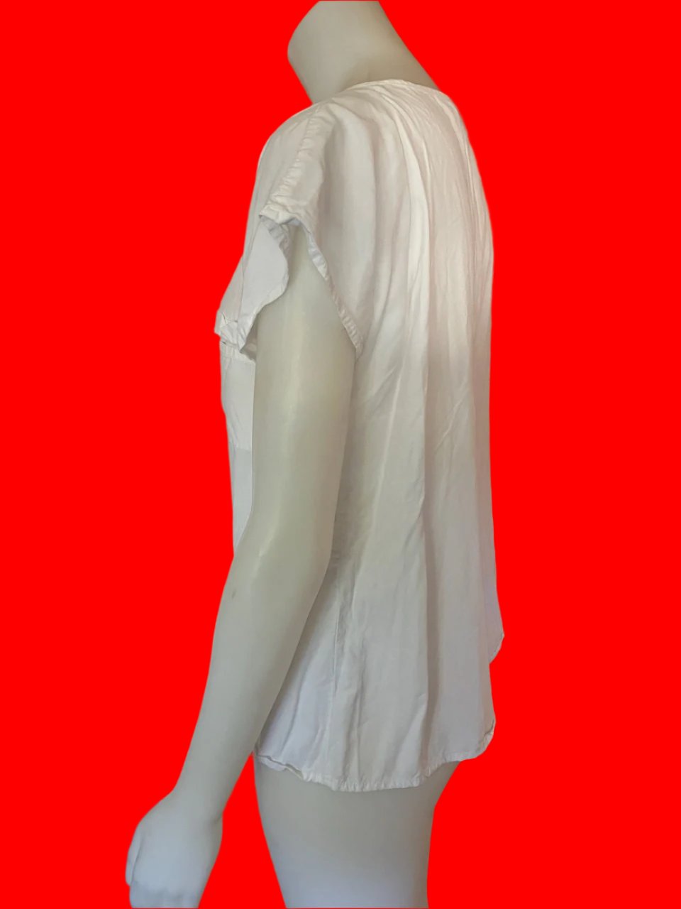 Staple + Cloth - NZ Designer - Crisp White Viscose Top - Size: 12