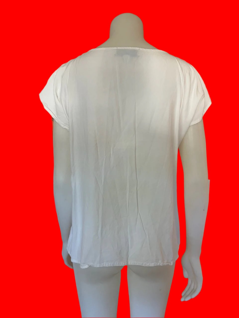 Staple + Cloth - NZ Designer - Crisp White Viscose Top - Size: 12