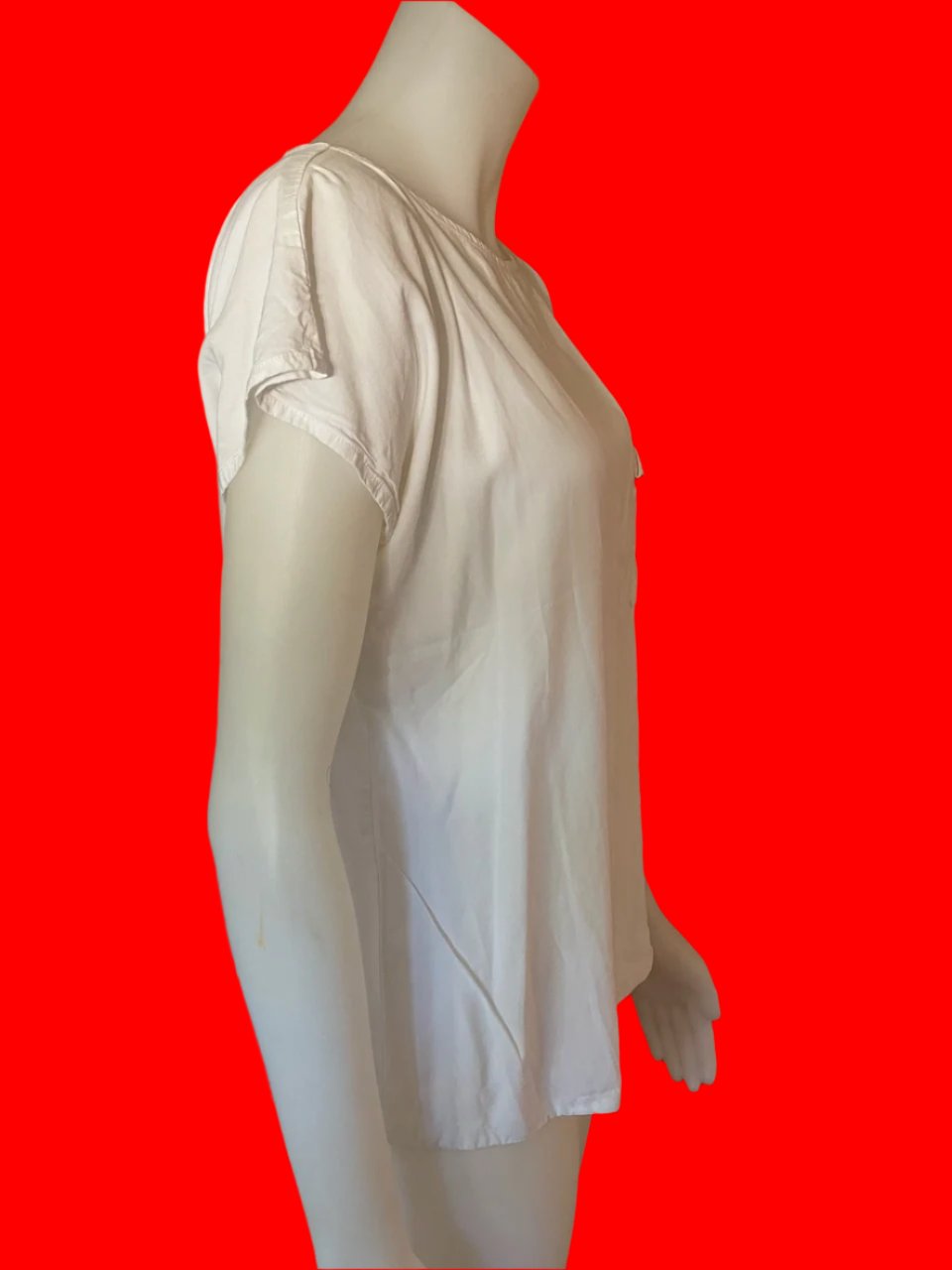 Staple + Cloth - NZ Designer - Crisp White Viscose Top - Size: 12