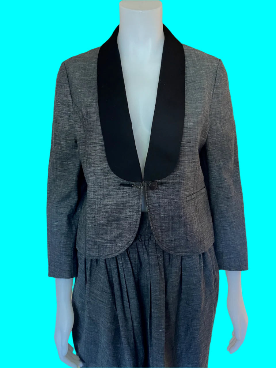 Karen Walker - Grey Blazer and Skirt - Size: 10/12