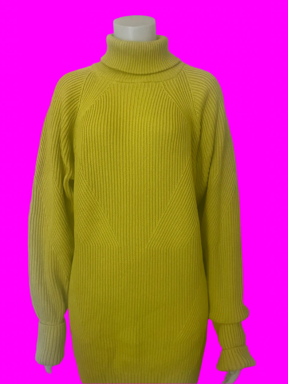 BRAND NEW - Kowtow - Henri Roll Neck Jumper - Acid Yellow - Size: L