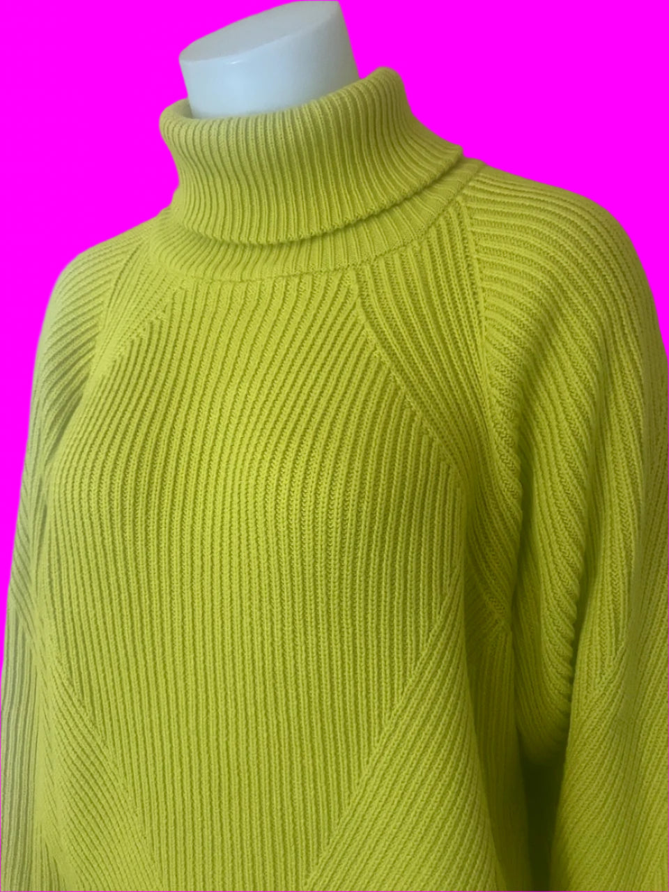 BRAND NEW - Kowtow - Henri Roll Neck Jumper - Acid Yellow - Size: L