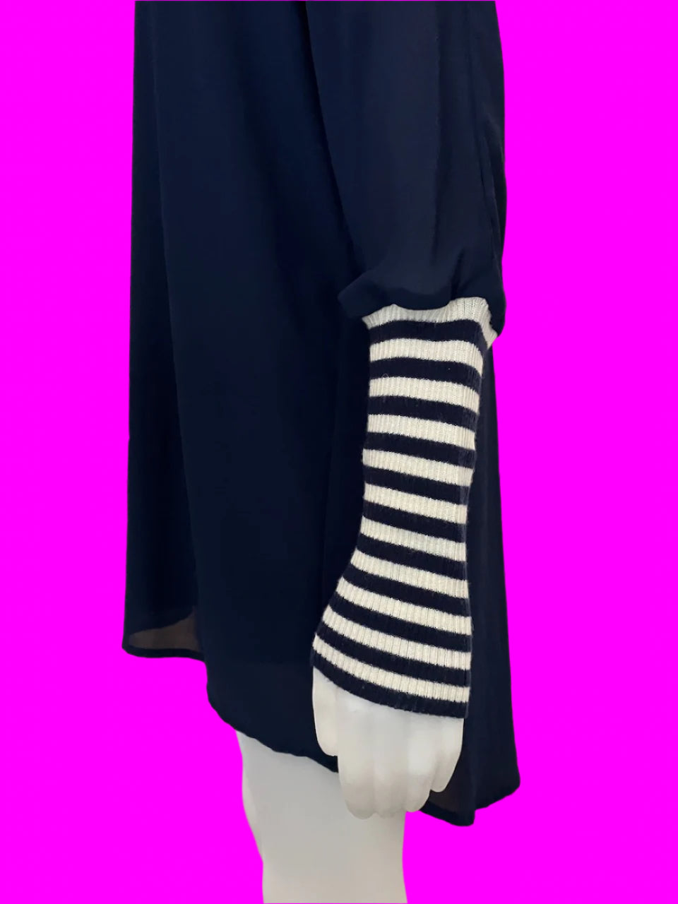 Pretty Basic by Augustine - Navy Blue - Sheer Tunic Dress - Size: M