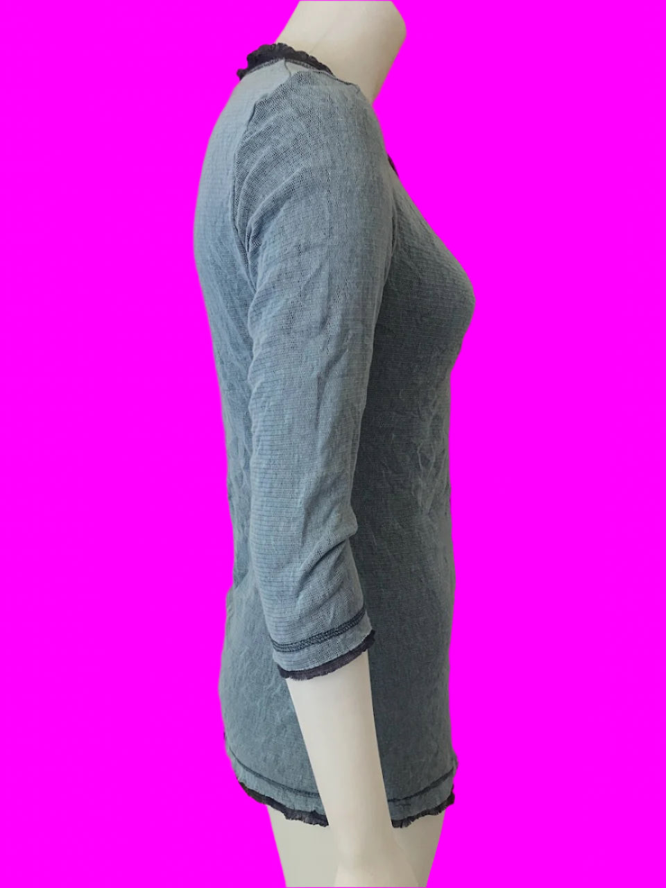 Obi by High Society - NZ Designer Blue Mesh Top - Size: 8