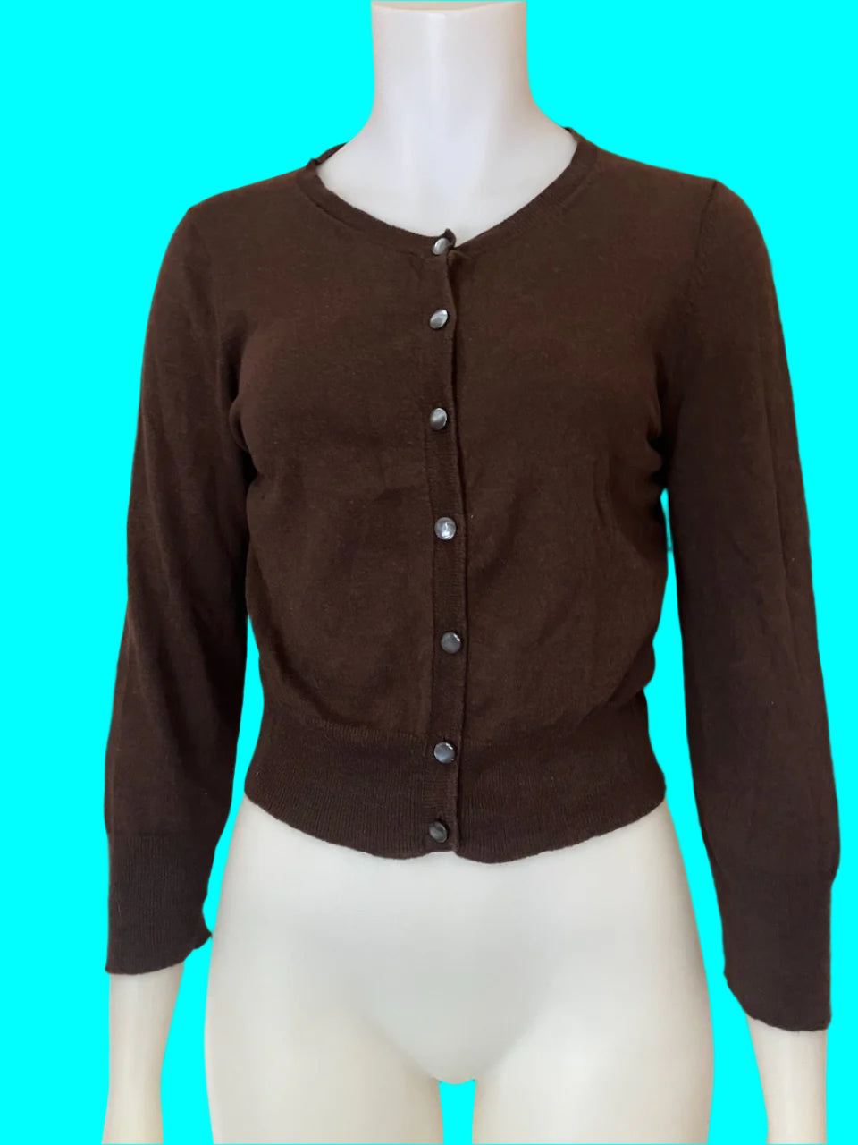 Gap - Chocolate Brown Cashmere & Cotton Cardigan - Size: S