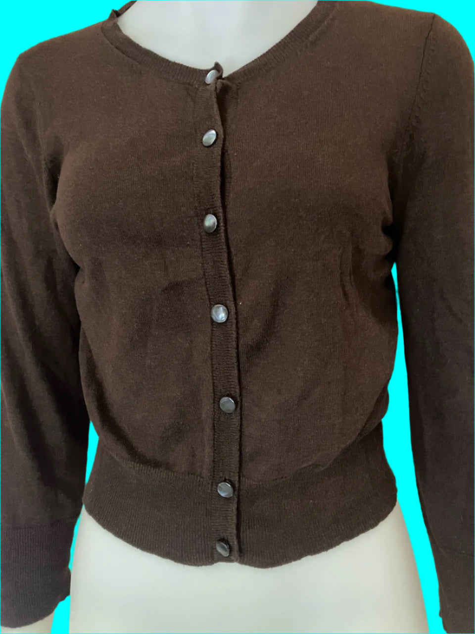 Gap - Chocolate Brown Cashmere & Cotton Cardigan - Size: S