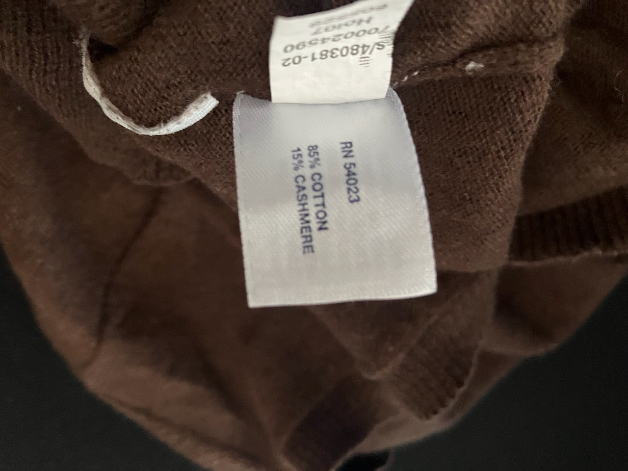 Gap - Chocolate Brown Cashmere & Cotton Cardigan - Size: S