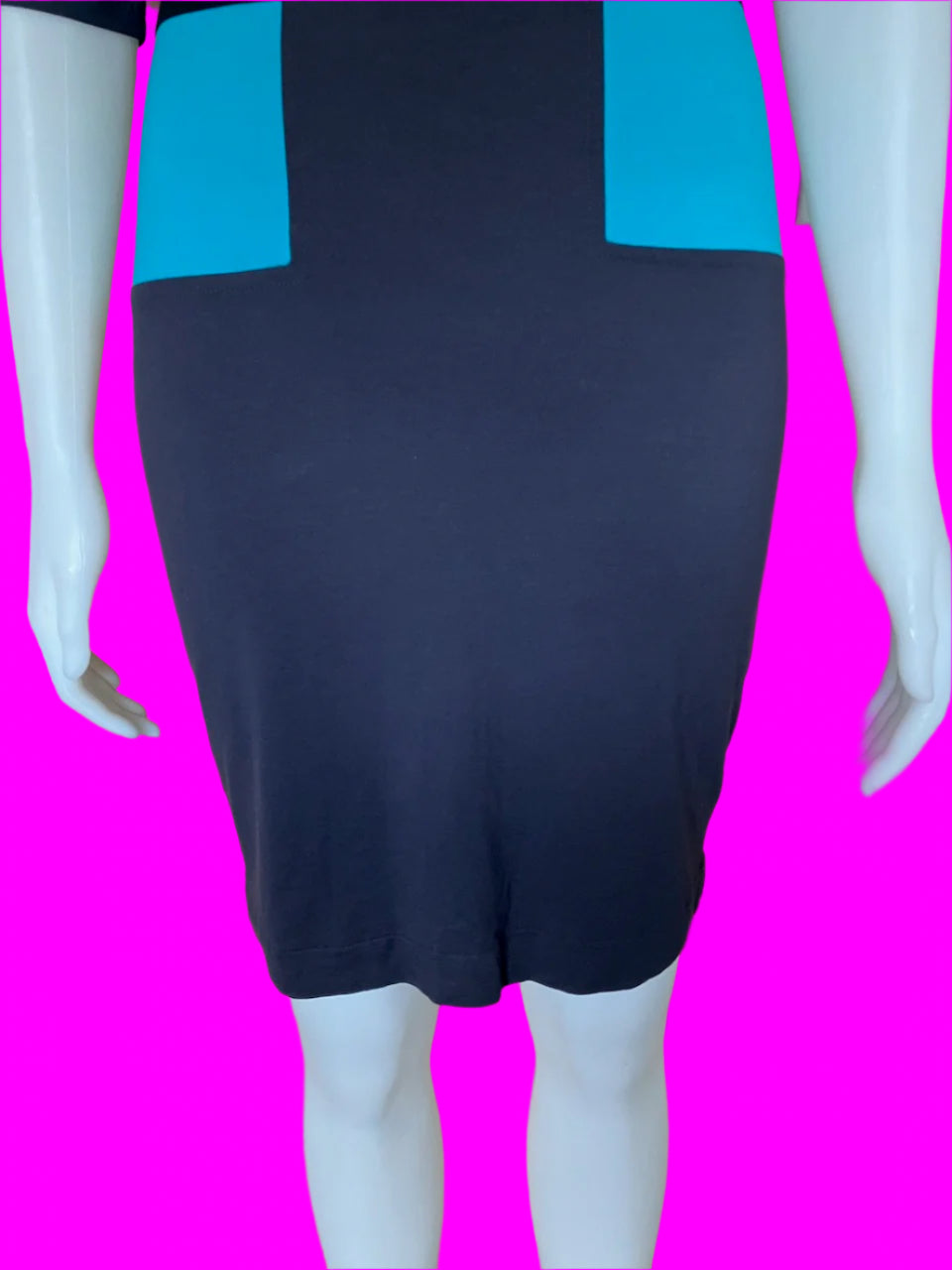 Paula Ryan - NZ Designer Merino Dress With Colour Pop - Size: M