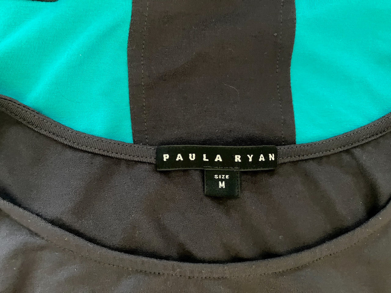 Paula Ryan - NZ Designer Merino Dress With Colour Pop - Size: M
