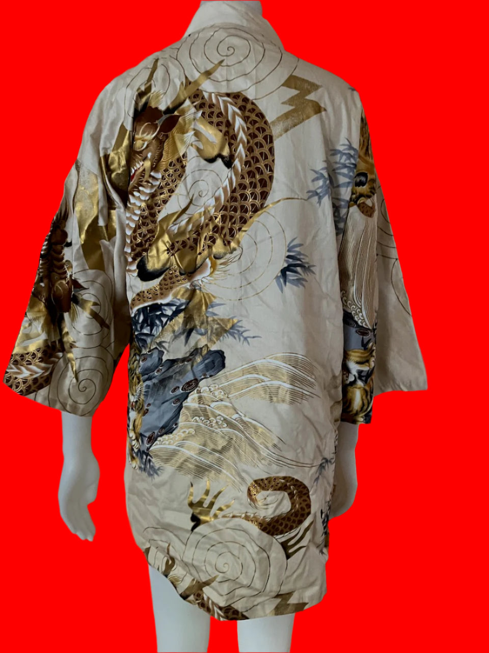 Juguemm - Japanese Kimono Robe - Tiger & Dragons - Size: S/M