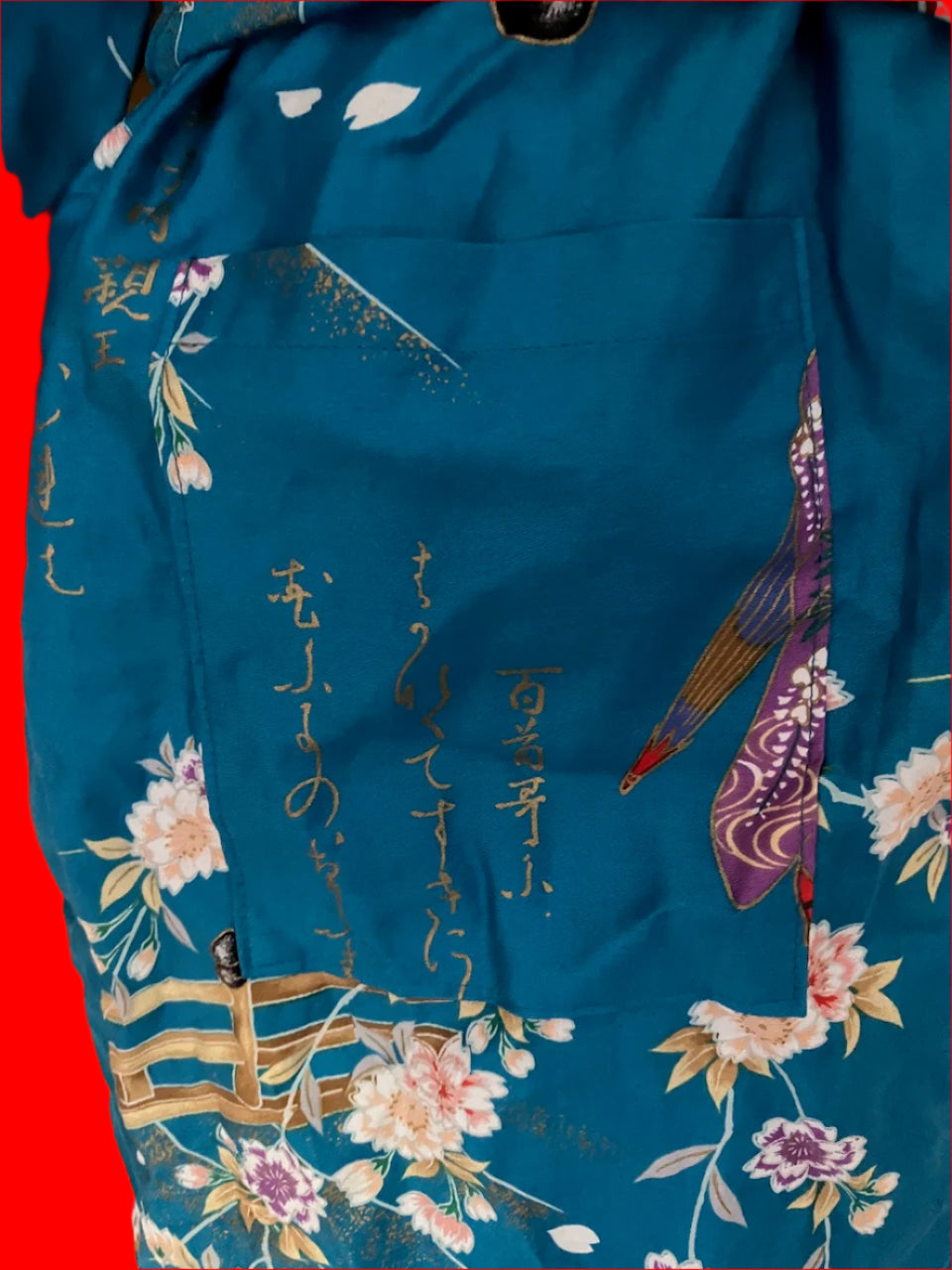 Japanese Geisha Cotton Kimono Robe - Size: S/M