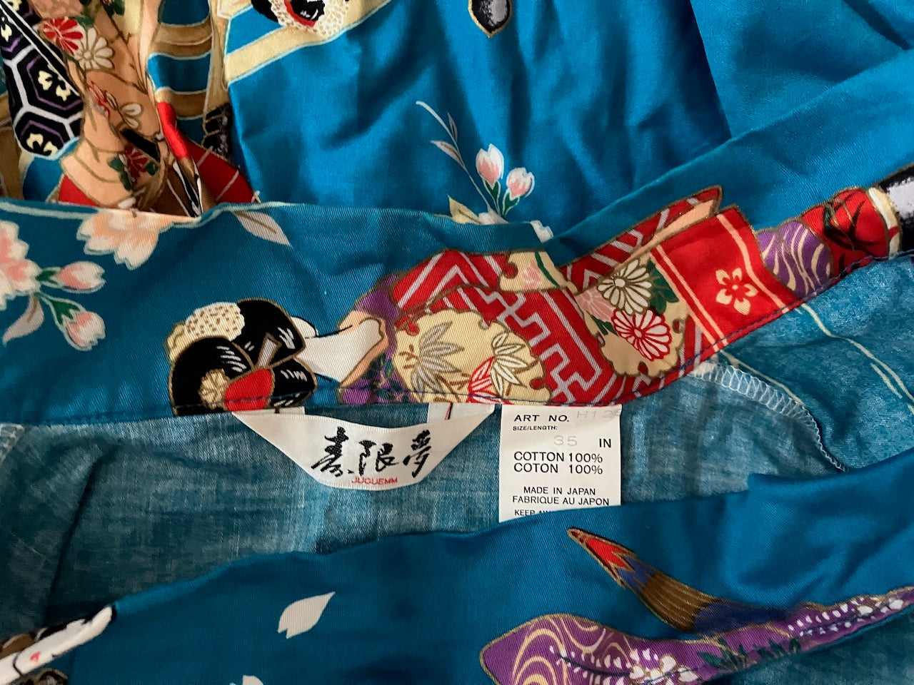 Japanese Geisha Cotton Kimono Robe - Size: S/M