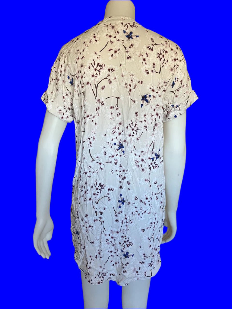 Anna Glover x H & M - Floral Tunic With Blue Bugs - Size: EUR36