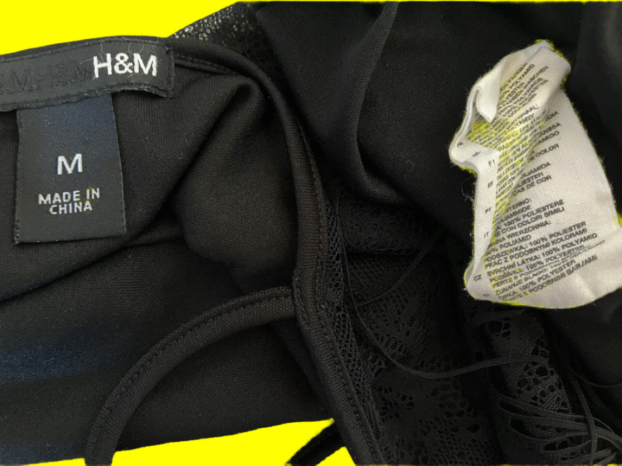 H & M - Black Lace Singlet - Size: M