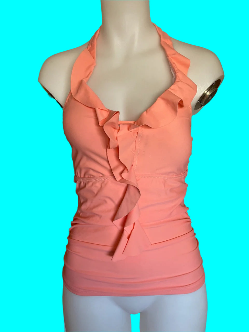 BRAND NEW - Beachsissi - Pastel Peach Halter Neck Swim Top - Size: M
