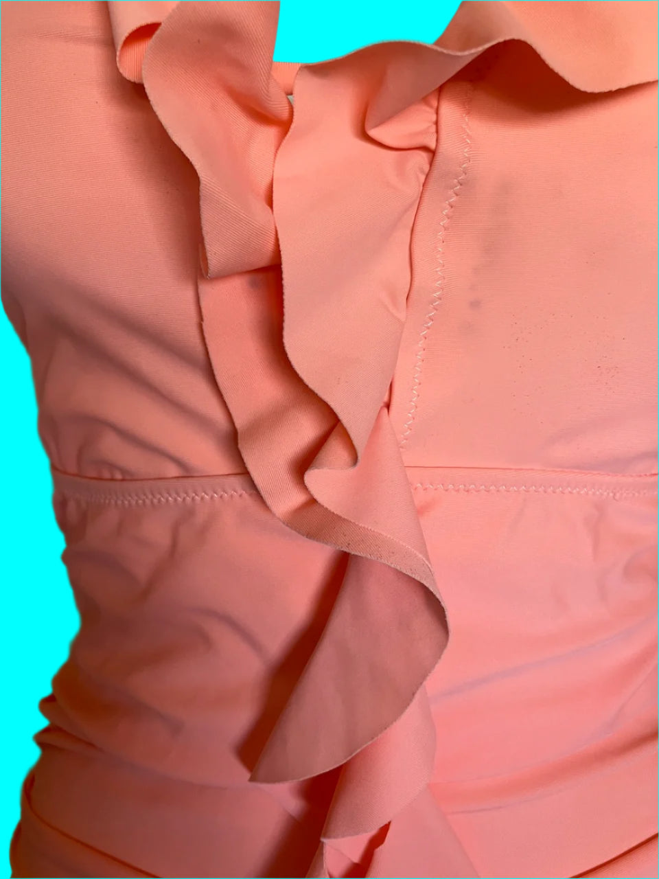 BRAND NEW - Beachsissi - Pastel Peach Halter Neck Swim Top - Size: M
