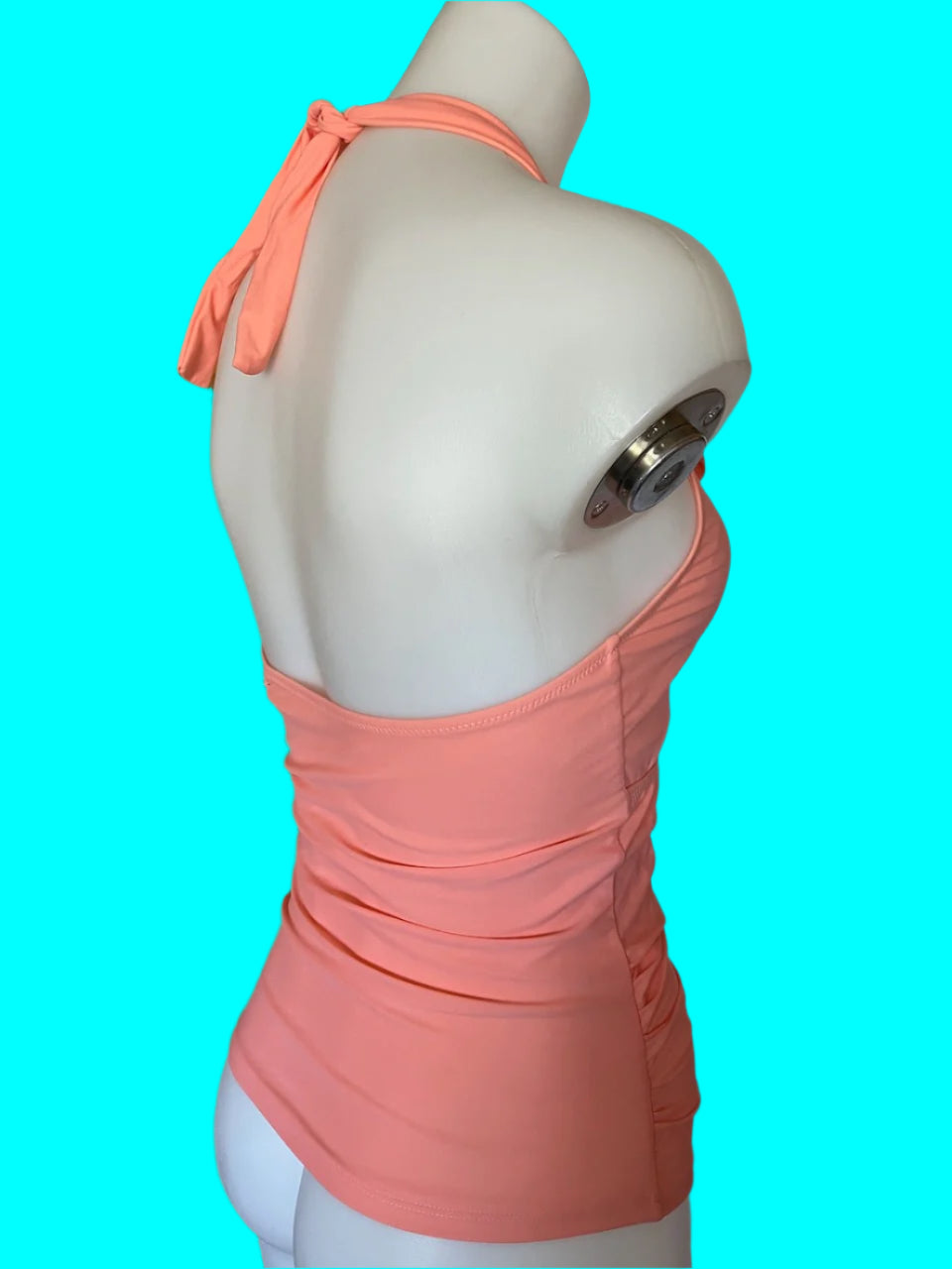 BRAND NEW - Beachsissi - Pastel Peach Halter Neck Swim Top - Size: M