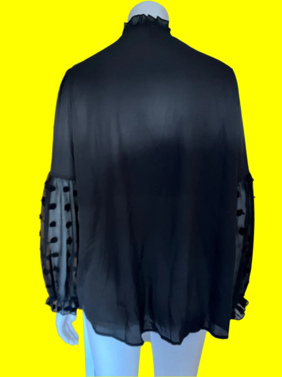 Shein - Black Sheer Blouse - Size: L