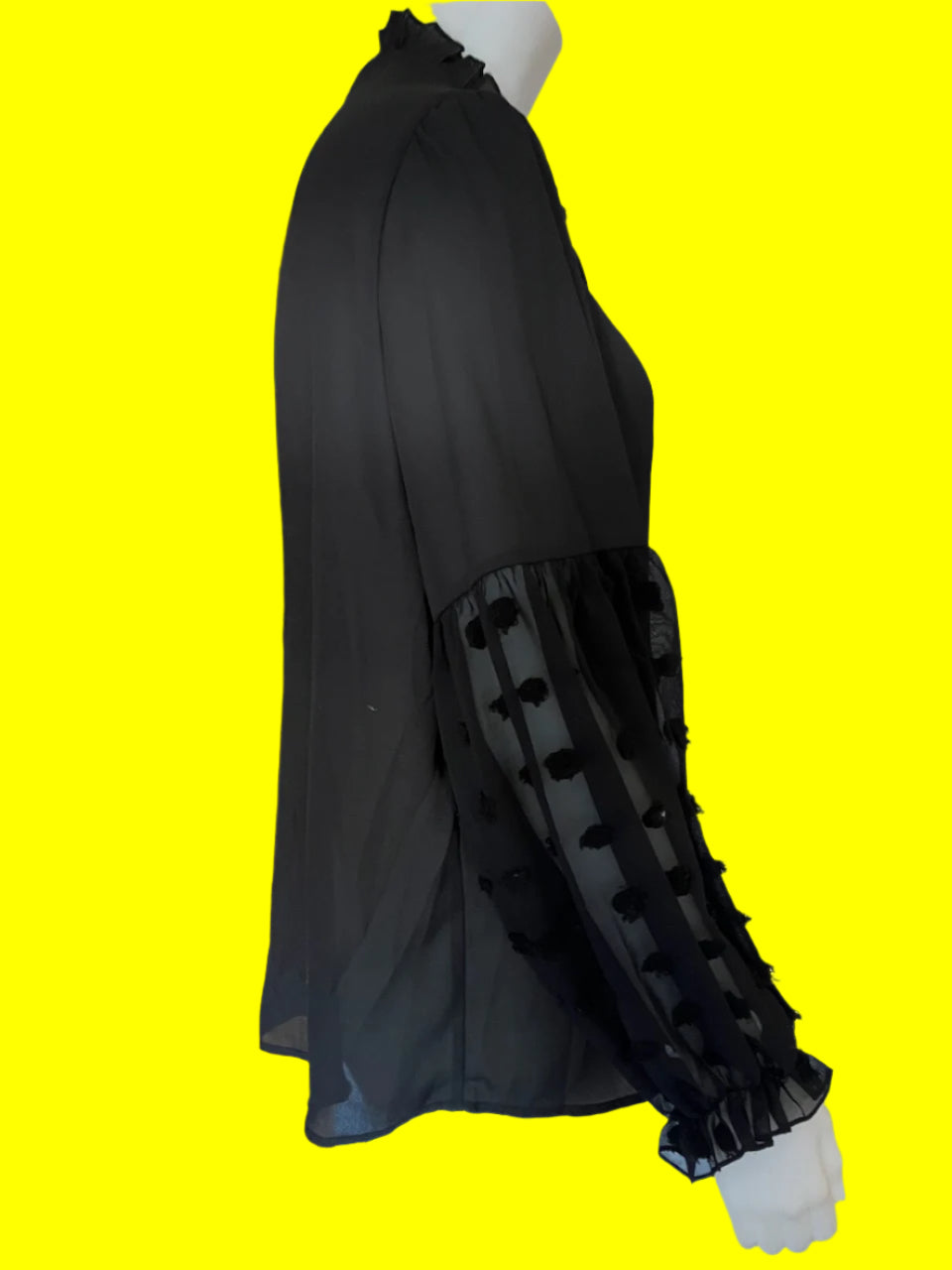 Shein - Black Sheer Blouse - Size: L