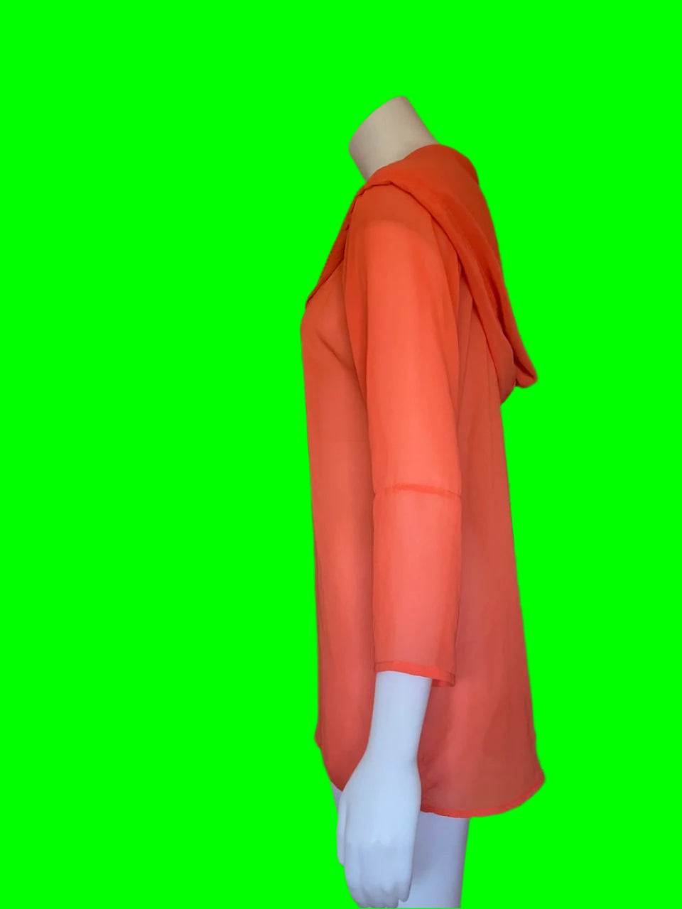 Soeur - Sheer Orange Top With Hood - Size: S