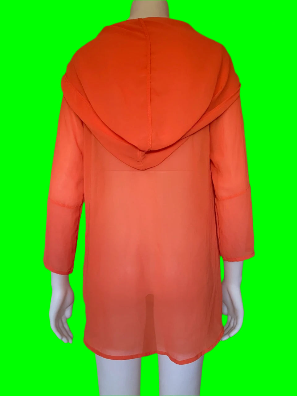 Soeur - Sheer Orange Top With Hood - Size: S