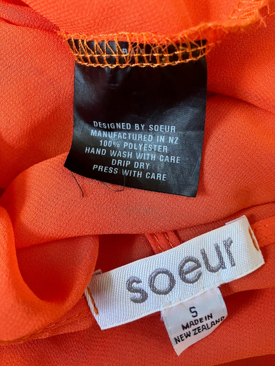 Soeur - Sheer Orange Top With Hood - Size: S