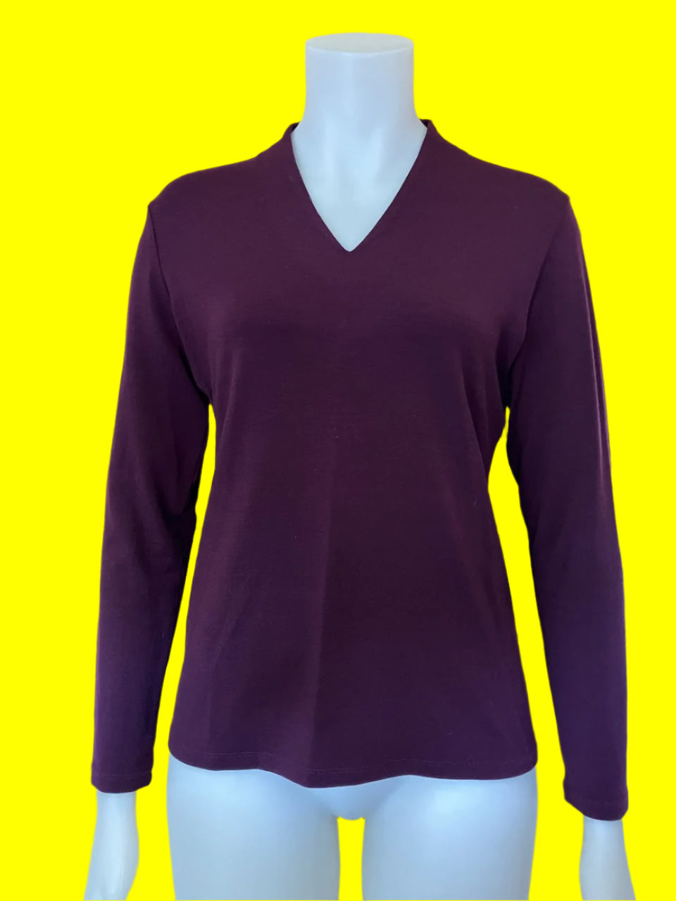 Paula Ryan - Dark Berry Merino Top - Size: S
